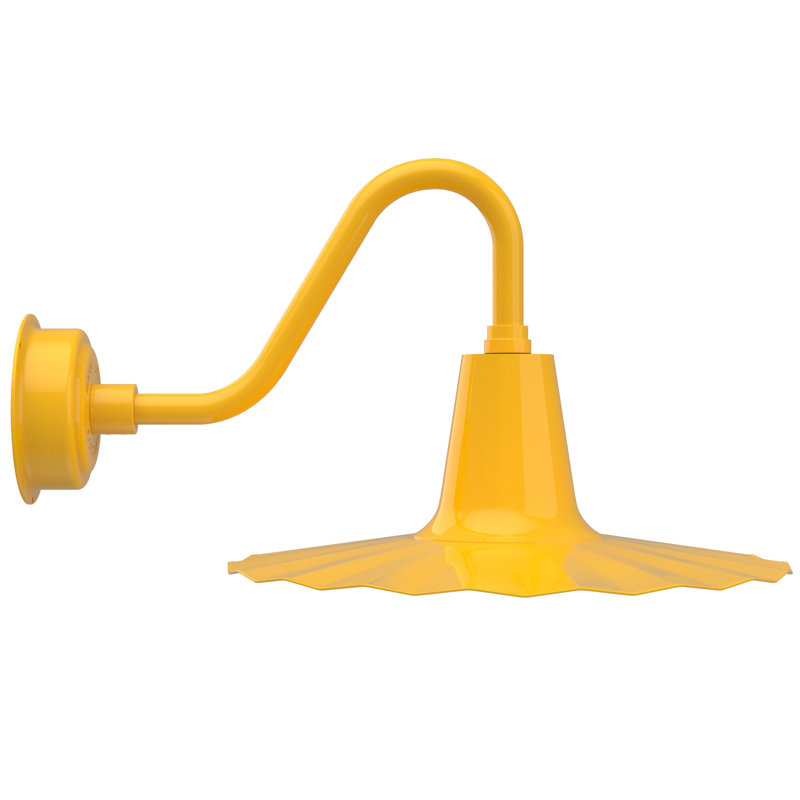 Luminaire de grange d’extérieur à del Iris, H 7,5 po x l 20 po x P 20 po, Jaune