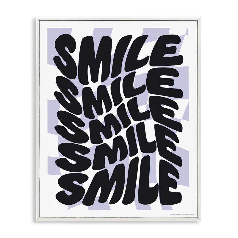 «Wavy Smile», estampe numérique par Reinders, Giclée encadrée blanc bord de mer, H 30 po x l 24 po
