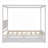 Storage Platform Canopy Bed, Full Size Solid Wood White Finish with Two Underbed Drawers for Bedroom, No Box Spring Needed