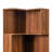5-Tier Walnut Corner Bookshelf with L-Shaped Display Shelf and Baffle, Bookcase with LED lights for Home Office & Living Room-117512209