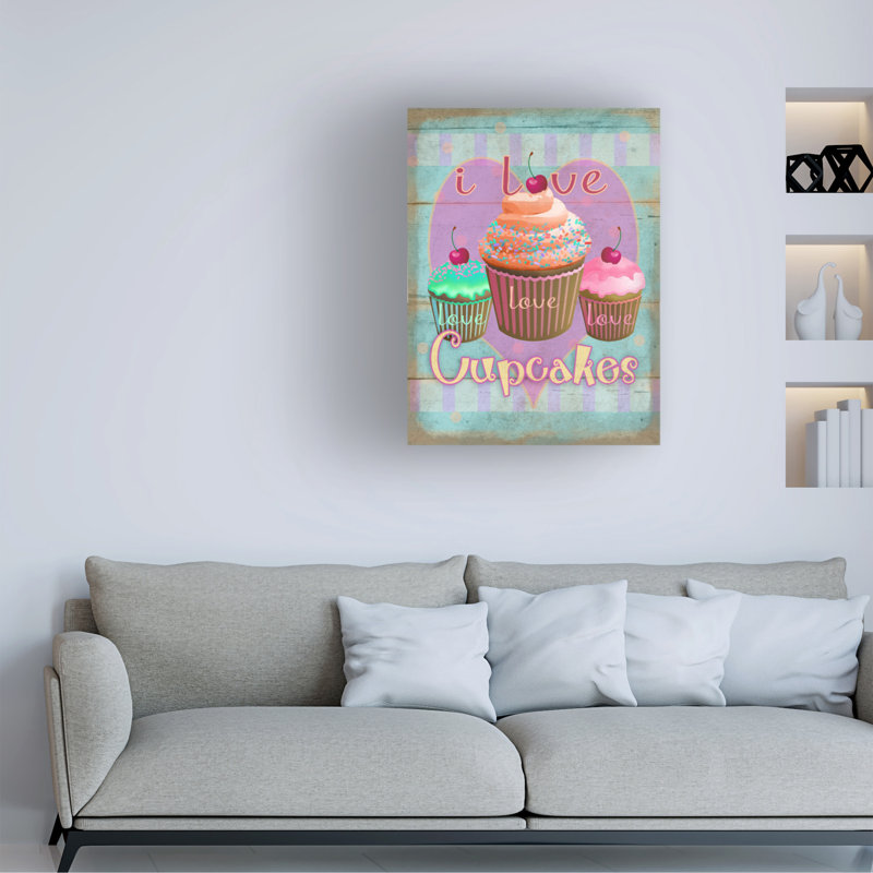 «I Love Cupcakes On Canvas» par RetroPlanet, H 19 po x l 14 po x P 2 po
