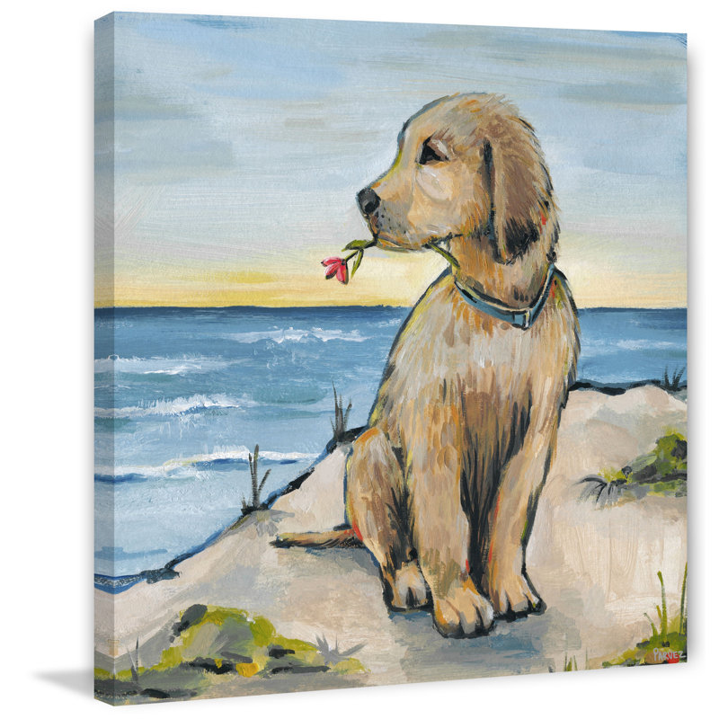 " Romantic Dog " by Parvez Taj, 12" H x 12" W x 1.5" D
