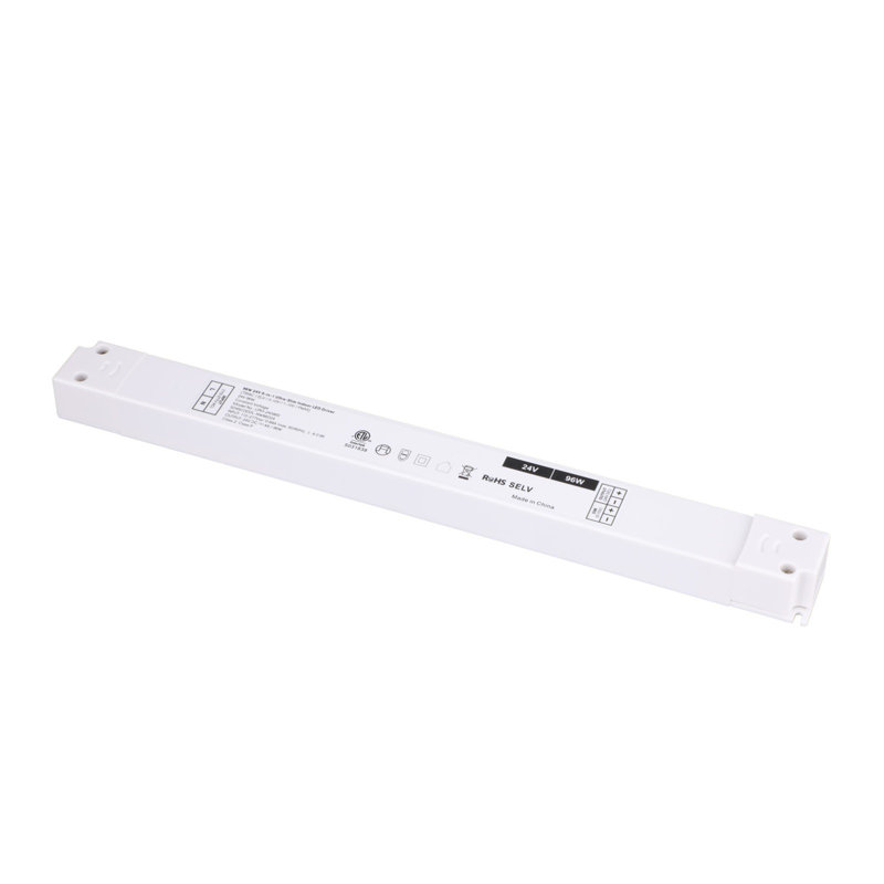 Pilote intérieur ultra-mince à DEL 96W 24V 5-en-1, transformateur de gradation pour éclairage de présentation