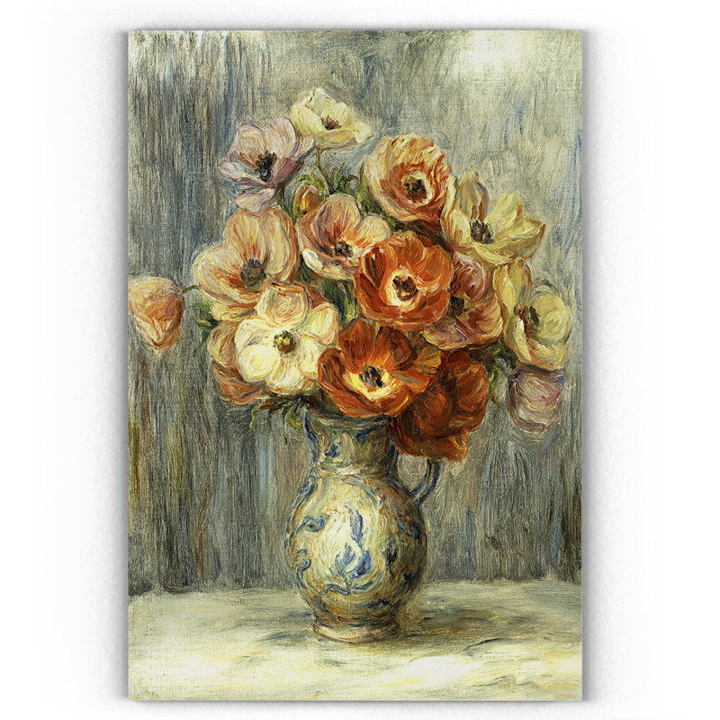 «Renoir Anemones», reproduction d'impression sur toile, H 18 po x l 27 po x P 1,5 po