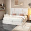 Grand lit plateforme tapissier-314310629