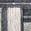 Tapis rayé en coton / laine tissé à la main en noir / blanc Henneman-342060416