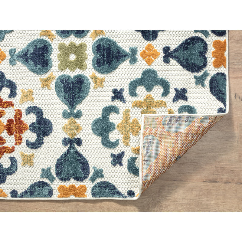 Ahmi Abstract Indoor / Outdoor Rug, Rectangle 6' x 9'
