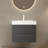 Lybarger 24'' Striped Single Bathroom Vanity with Solid Surface Top