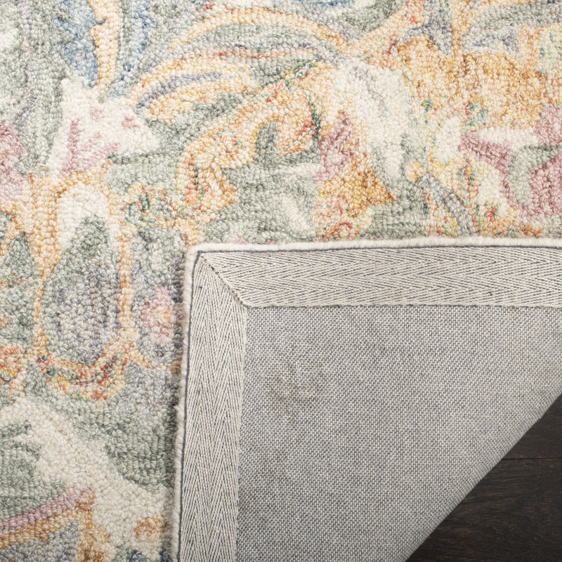 Butters Hand Tufted Wool Floral Rug, Rectangle 4' x 6'