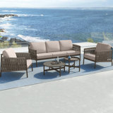 Arlend 5 - Person Patio Conversation Sets with Cushions