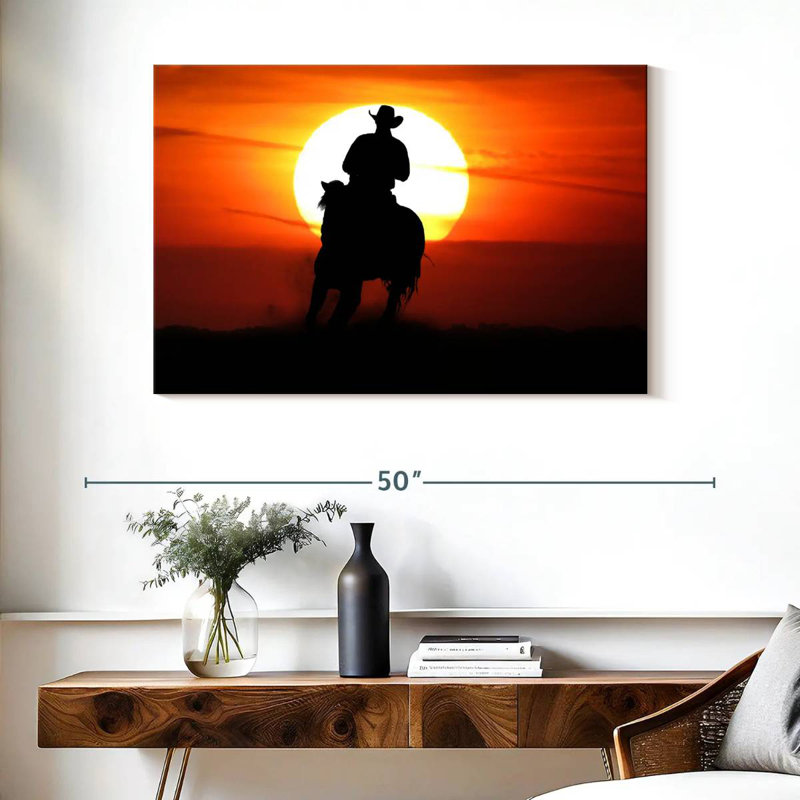 Lelar Sunset Cowboy, 26" H x 39" W