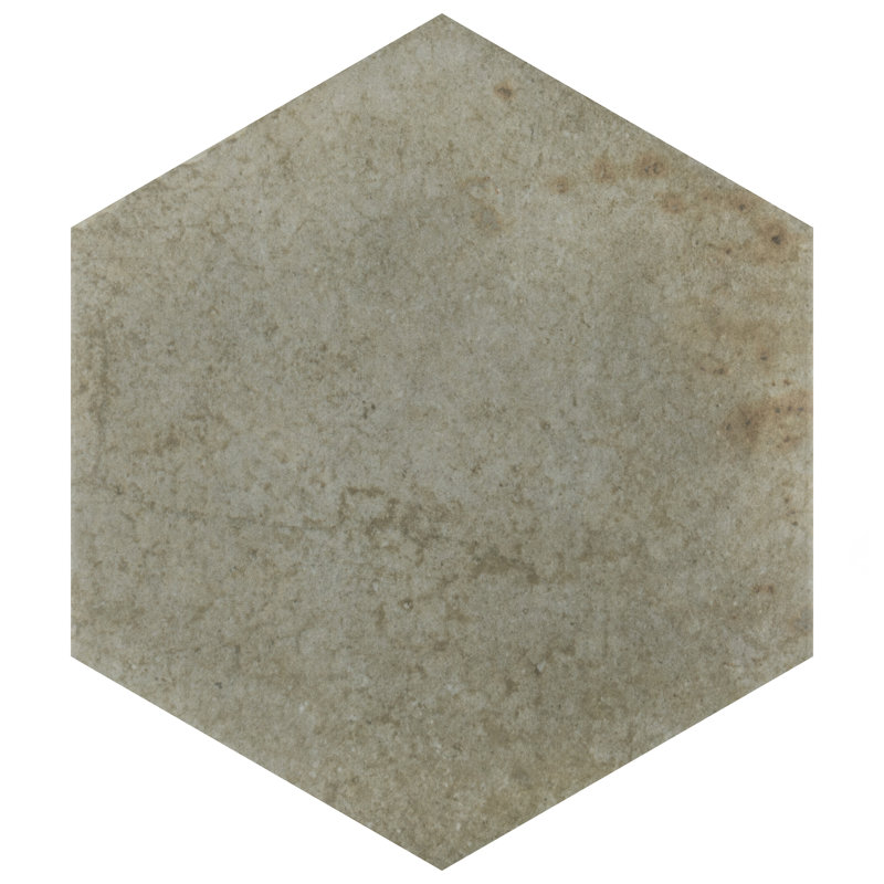 Heritage Hex 7" x 8" Porcelain Stone Look Wall & Floor Tile, Jungle