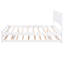 Lit plateforme blanc avec lit gigogne réglable en bois de pin et taille combinée faite de matériaux solides-615807145