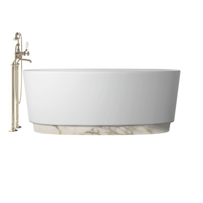 Dove 67.12'' L Freestanding Soaking Bathtub