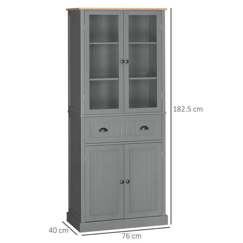 182.5cm Kitchen Pantry, Grey