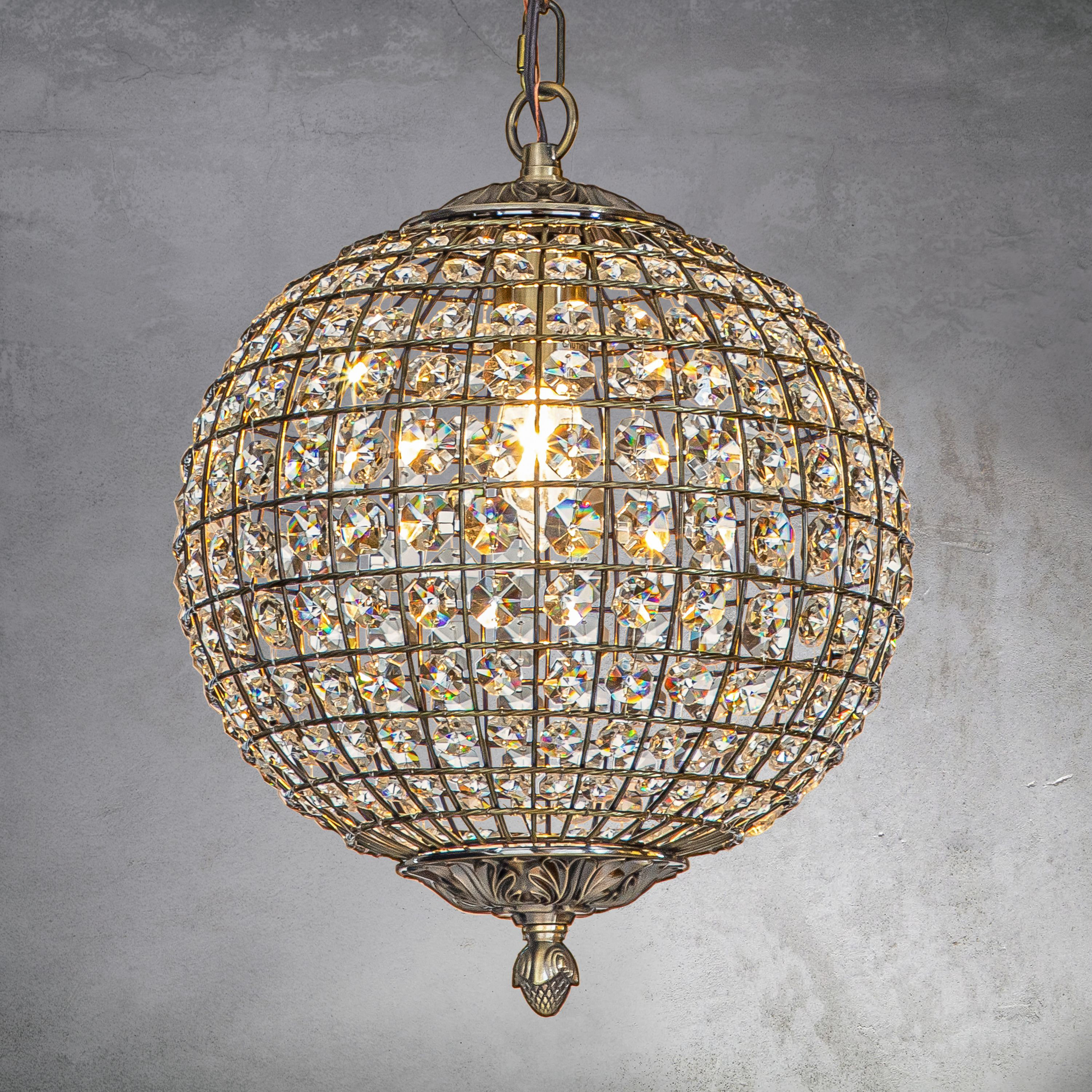 House of Hampton® Jaemir French Retro Globe Crystal Chandelier in Antique Gold & Reviews | Wayfair