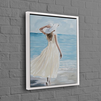 Modern 3D Wall Art on Cotton Canvas Featuring a Woman in a White Dress Ideal for Wedding Gift or Home Decoration