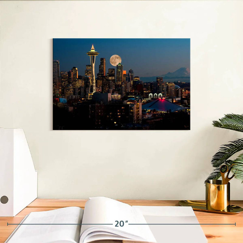Ravi Seattle Moonrise, 8" H x 12" W