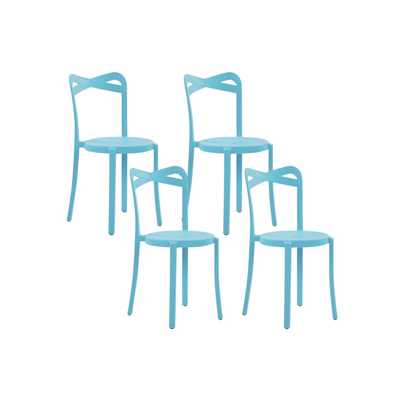 Wanston 45cm H Cross Back Stacking Side Chair, Blue