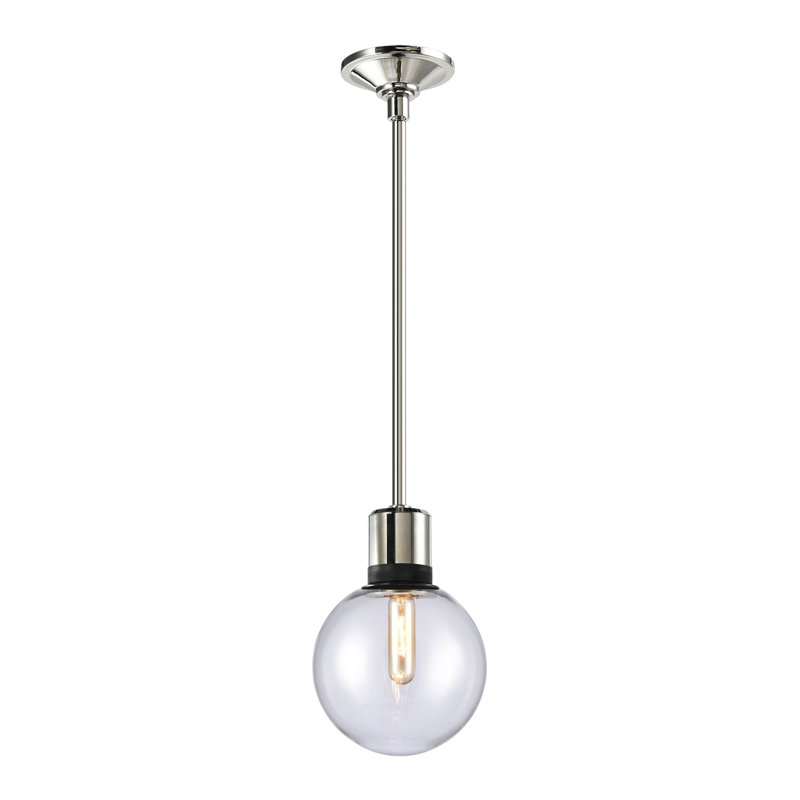 Zigrina Pendant, Polished Nickel/Satin Brushed Black