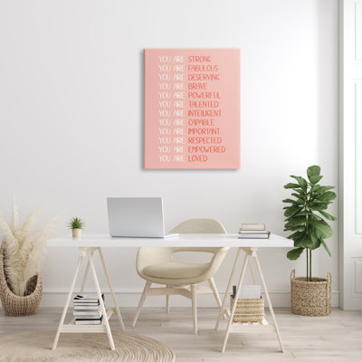 "You Are Positivité", art textuel sur toile