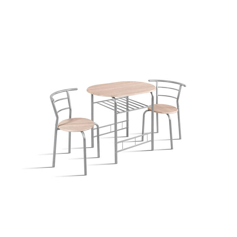Tabarez 2 - Person Dining Set, Silver