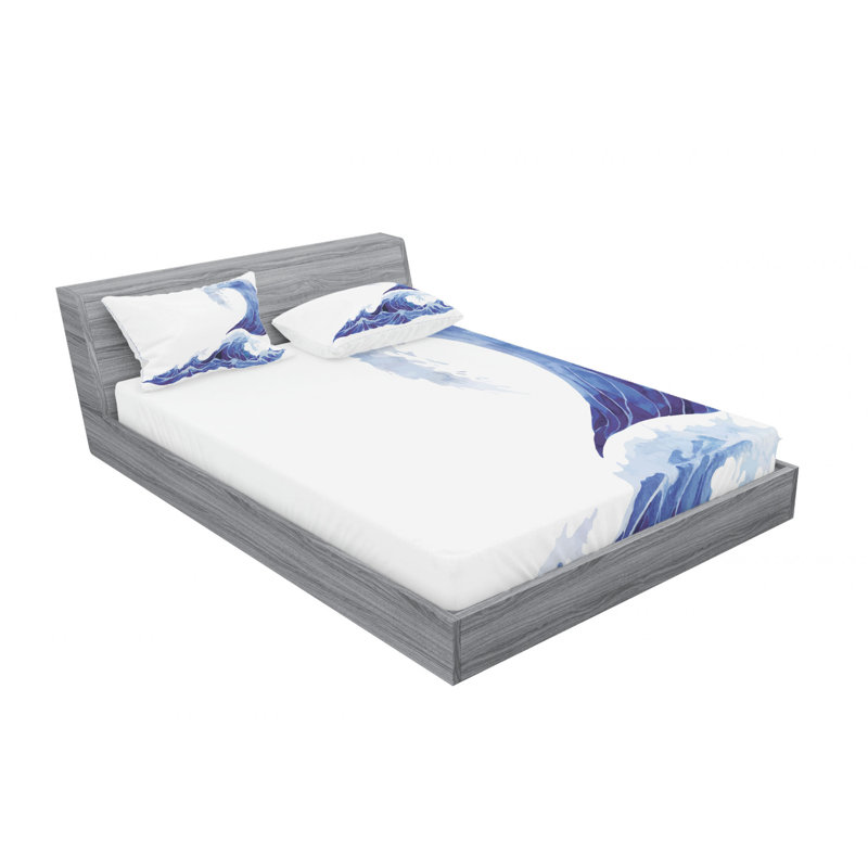 Microfiber Abstract Sheet Set, Full/Double Sheet Set with Fitted Sheet