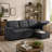 84" Linen Reversible Sleeper Sectional Sofa With Storage Chaise-1093544641-1093544640