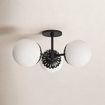 Deniaud Glass Semi Flush Mount