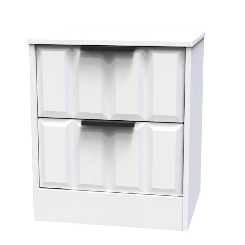 Doss 45cm W Manufactured Wood Bedside Table, White Matt