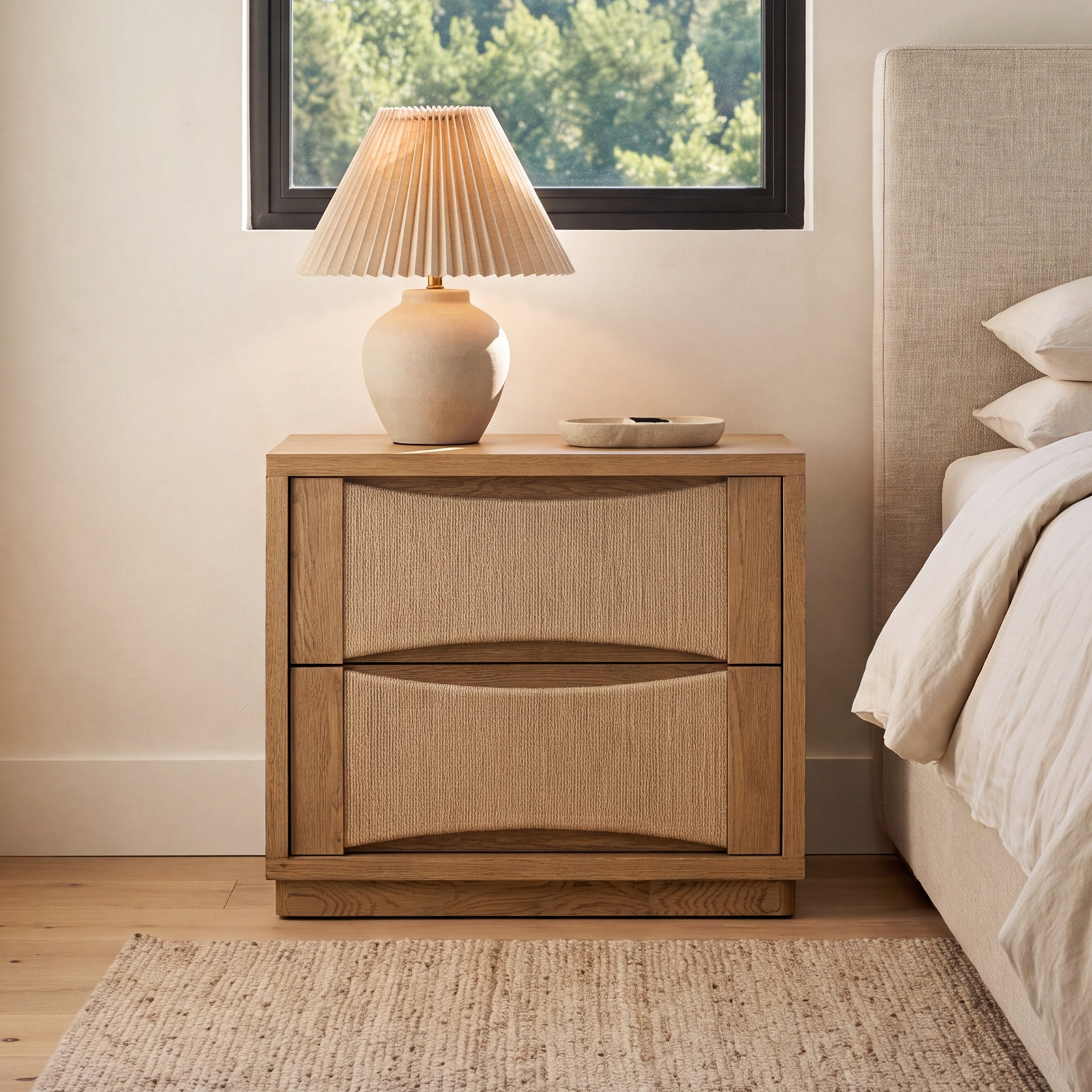 Natural Paper Cord Nightstand