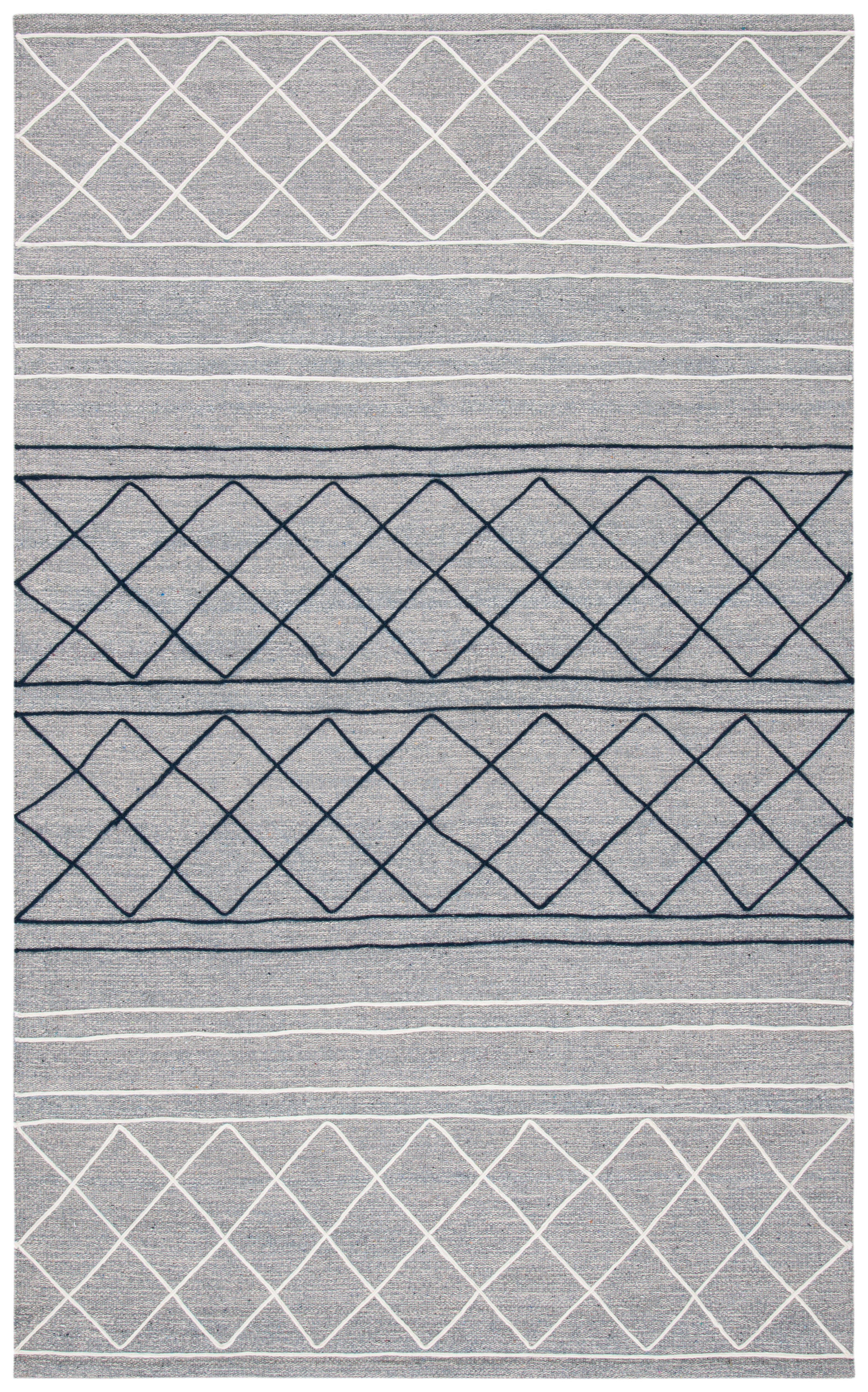 Union Rustic Brittany Hand Woven Cotton/Wool Geometric Rug in Gray ...
