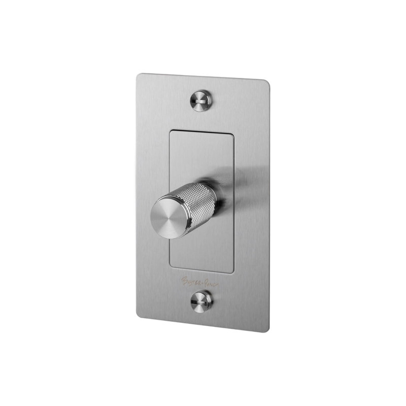 1G Dimmer / Logo, 1 Gang, Steel