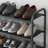 3-Tier Black Long Shoe Rack, Suitable For Closet And Entryway, Wide Metal Material Storage
