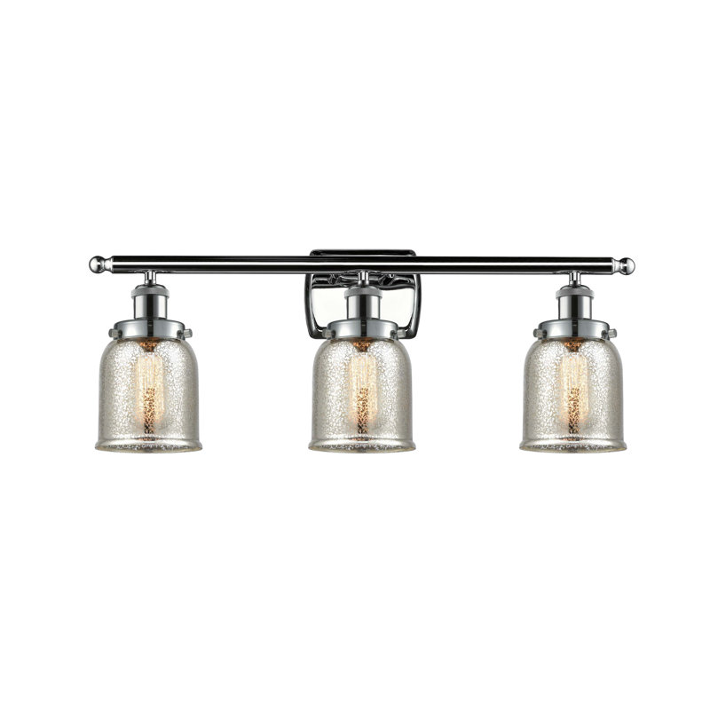 Éclairage pour meuble-lavabo 3 lumières 26 po Ballston Urban Bell, Argent mercuré plaqué, Incandescent, Chrome poli