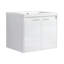 Meuble-lavabo 36 po avec lavabo en résine, 2 portes à fermeture douce et 1 armoire latérale, conception à fixation flottante, blanc brillant, contreplaqué