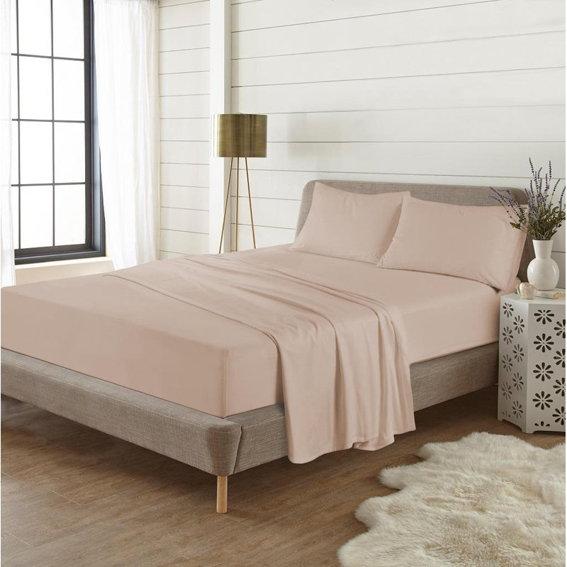100% Cotton Sheet Set, Brown, Double (4'6)