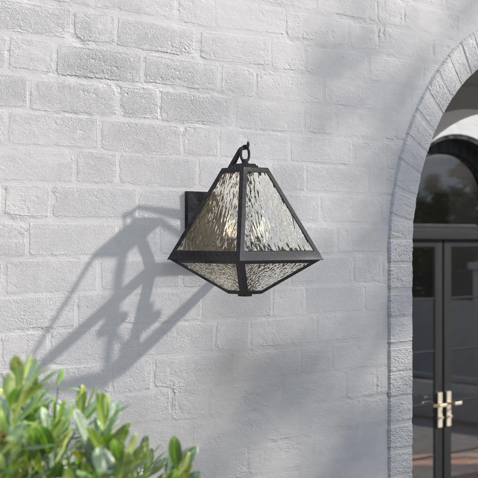 Maribel 2-Light Water Glass Outdoor Wall Lantern