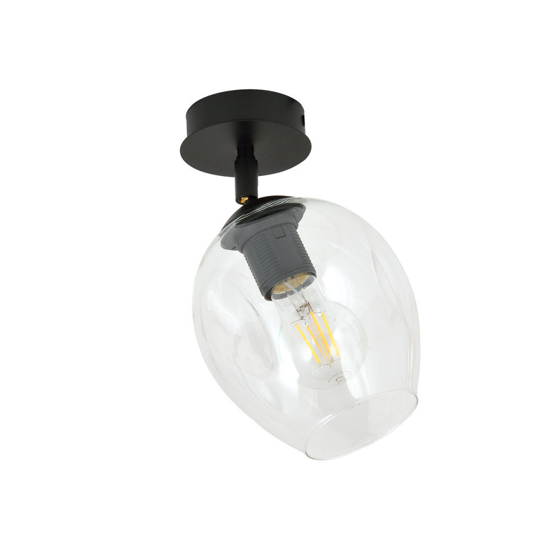 Gonsalves Glass Semi Flush Mount, Transparent