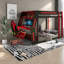 Lits de jeu multifonctionnels, style loft en bois durable, style rouge moderne