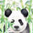 Hidden panda in bamboo - 32"x32" art on canvas