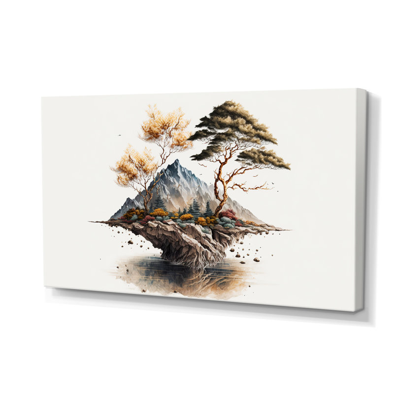 Bonsai Tree On A Rock III - Art mural moderne sur toile