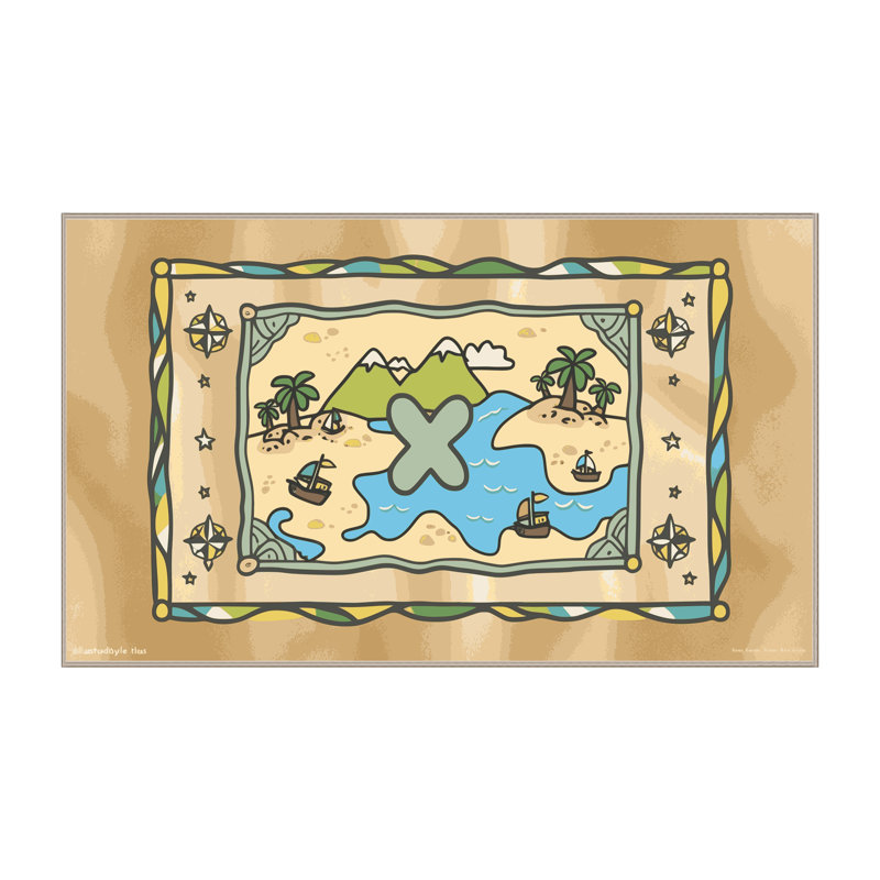 Tapis lavable pour enfants Longshore Tides Pirates Ocean_Pir022, Rectangle de 5 pi x 8 pi