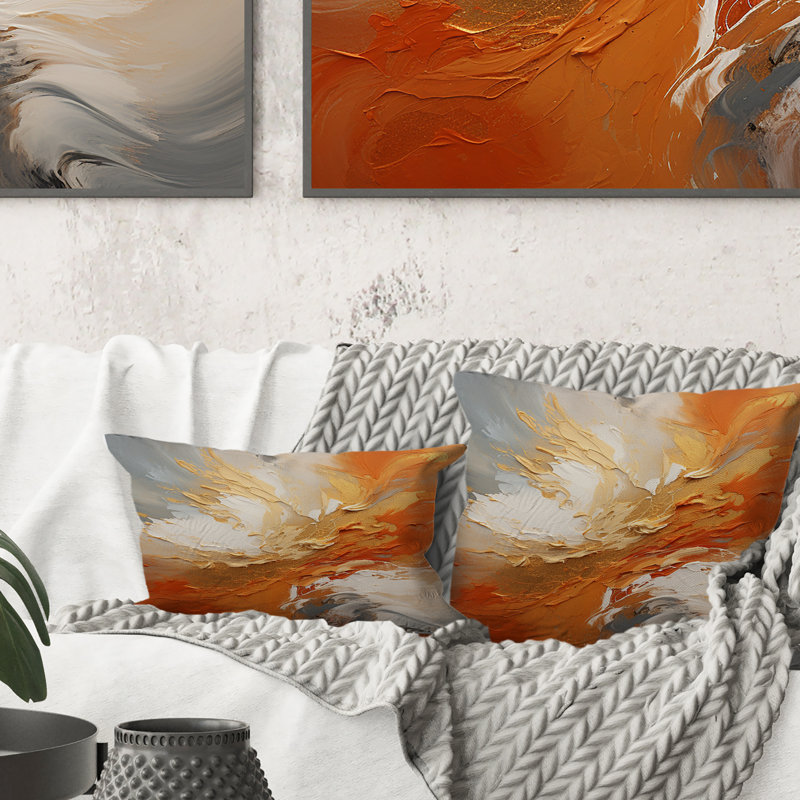 Coussin Golden Golden Surge - Abstract Spirals, 18" x 18"
