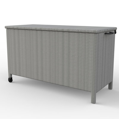 Yiimo 23.5'' W 150 Gallons Water Resistant Wicker with Wheels in Gray