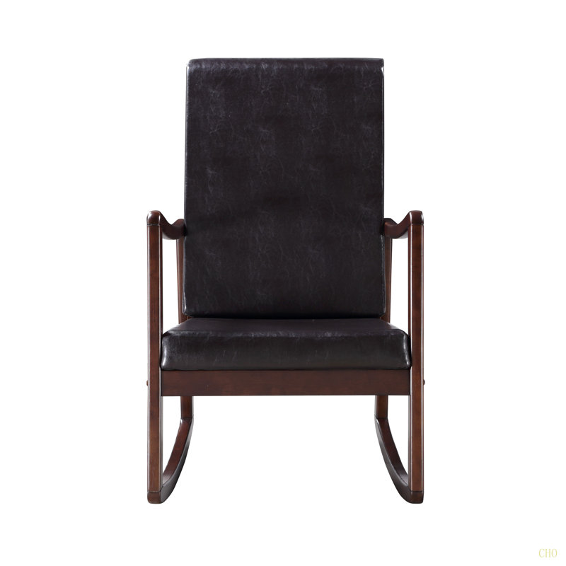 Chaise berçante en cuir synthétique Raina