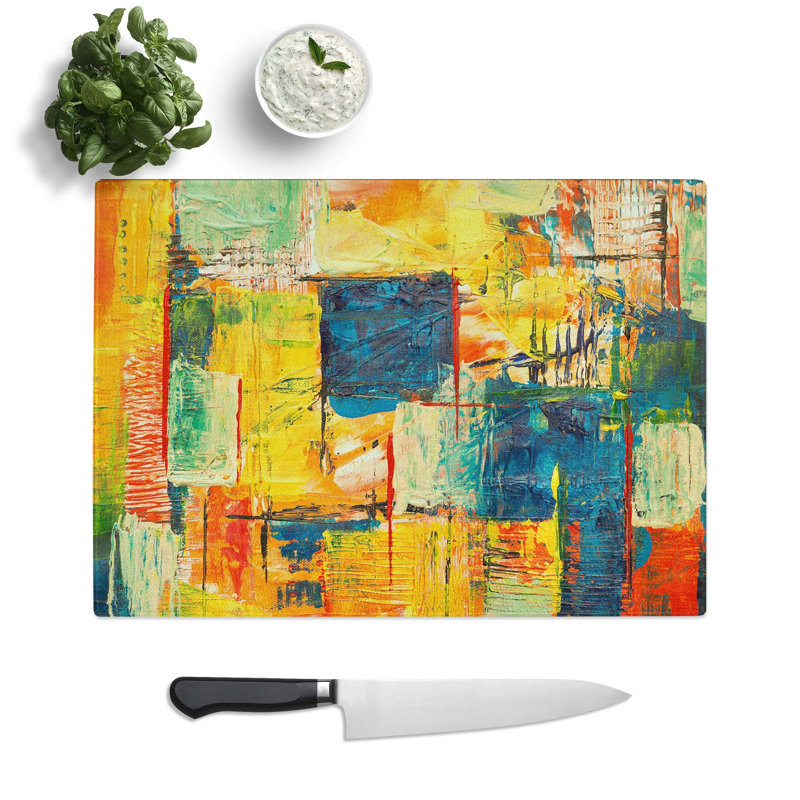 Tempered Glass Art Painting Vol.302 Chopping Board, 28.5 cm W x 20 cm L