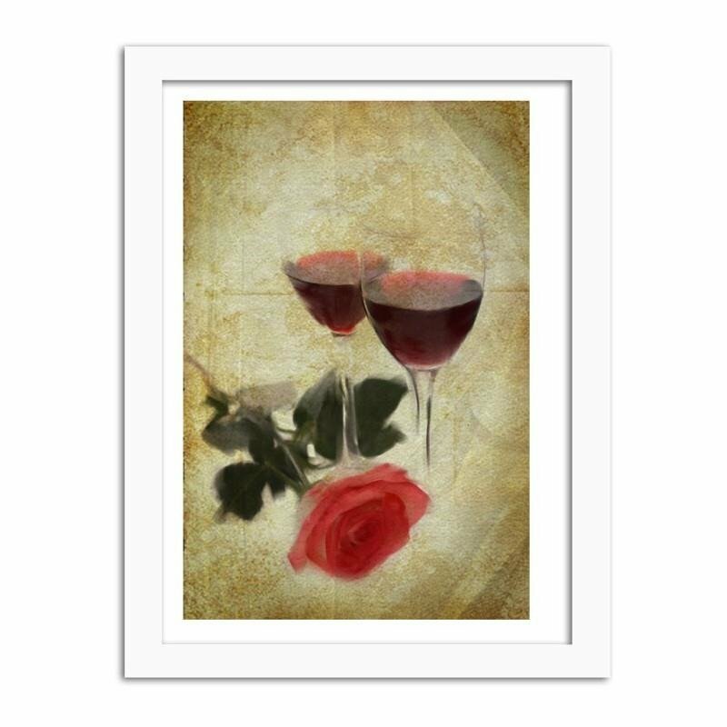 Gerahmtes Poster Glasses of Wine and Rose