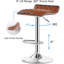  Aryelle Bar Stools Set of 4, Adjustable Height Bar Stools, Counter Barstools with Leather Cushion and Metal Round Base, Bar Height Chairs for Kitchen Island, Brown-930700345-925526235