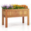 Boîte à fleurs surélevée en bois avec jardin
